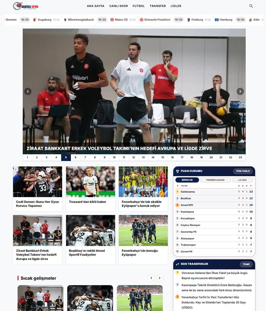 Spor haber sitesi yazılımı