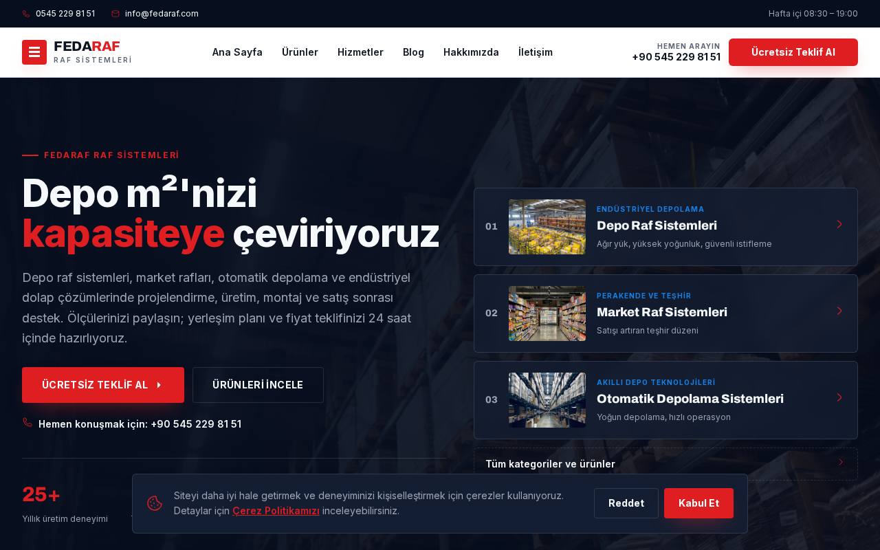 Fedaraf kurumsal web sitesi projesi