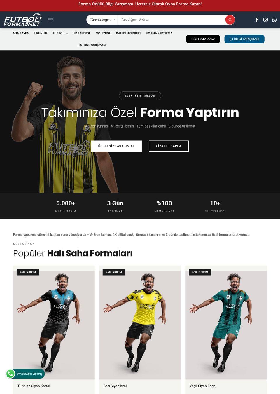 Futbol Forma web tasarım projesi