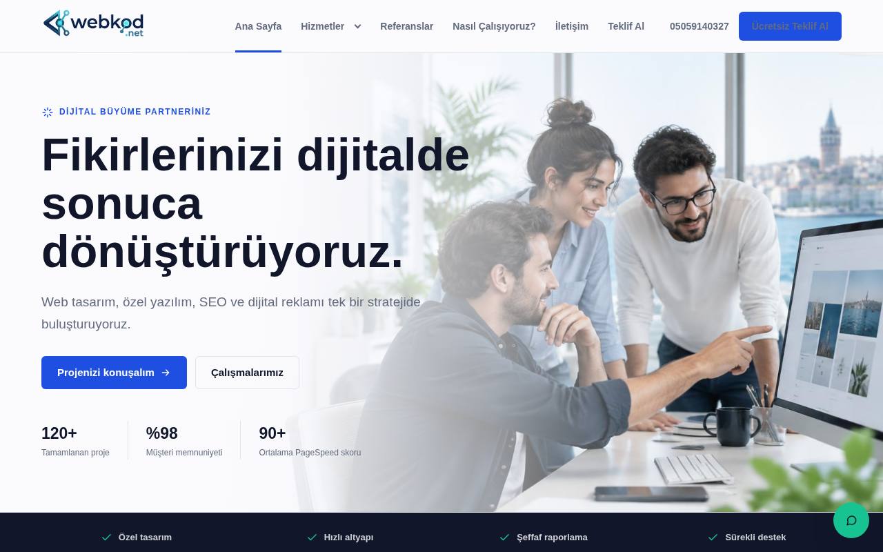 Webkod kurumsal web sitesi projesi